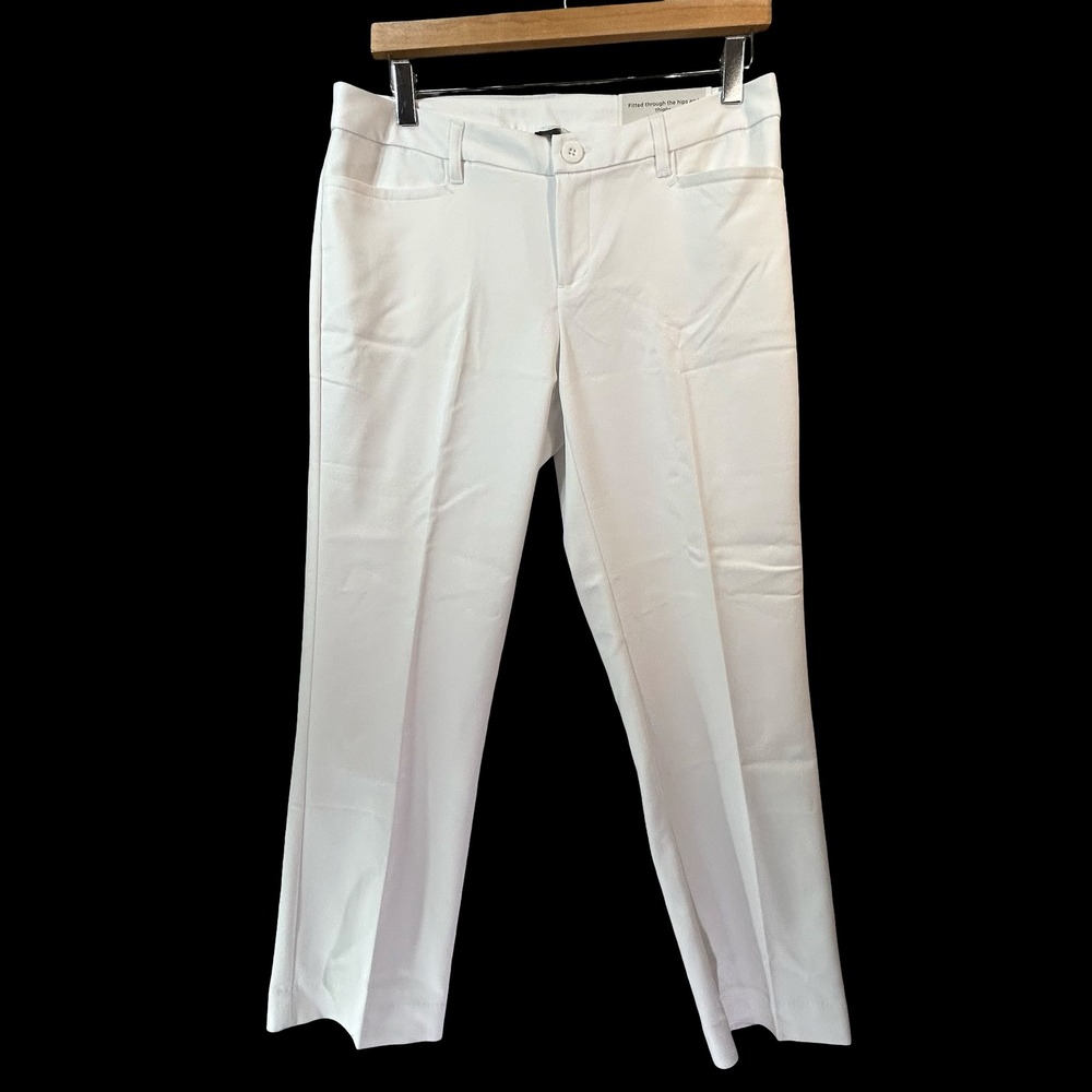 Christopher & Banks The Perfect Pant Trouser White Mid-Rise Shaped Fit 6P NWT